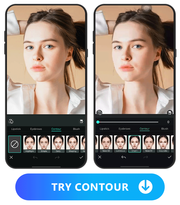 choose different contour styles and adjust contour degrees with PhotoDirector